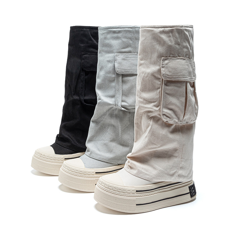 Winter Fashion Women Boots - 12cm Denim Cnvas 2025 automne hiver