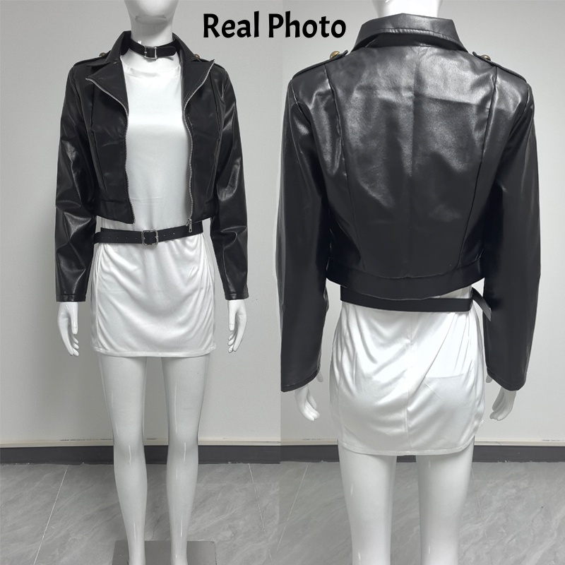 Fumer derrière le supermarché  - Women'S Fashion Leather Jacket avis et prix