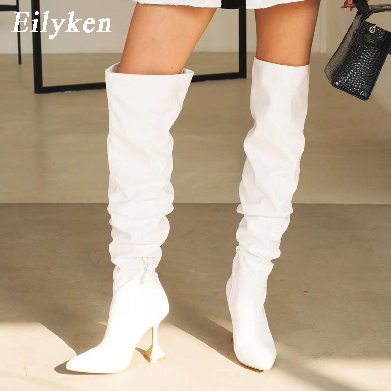 Eilyken blanc plissé en cuir s - Winter Fashion Women Boots avis et prix