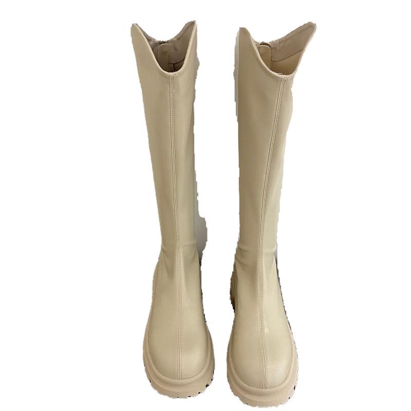 Bottes rétro couleur unie pour - Winter Fashion Women Boots avis et prix