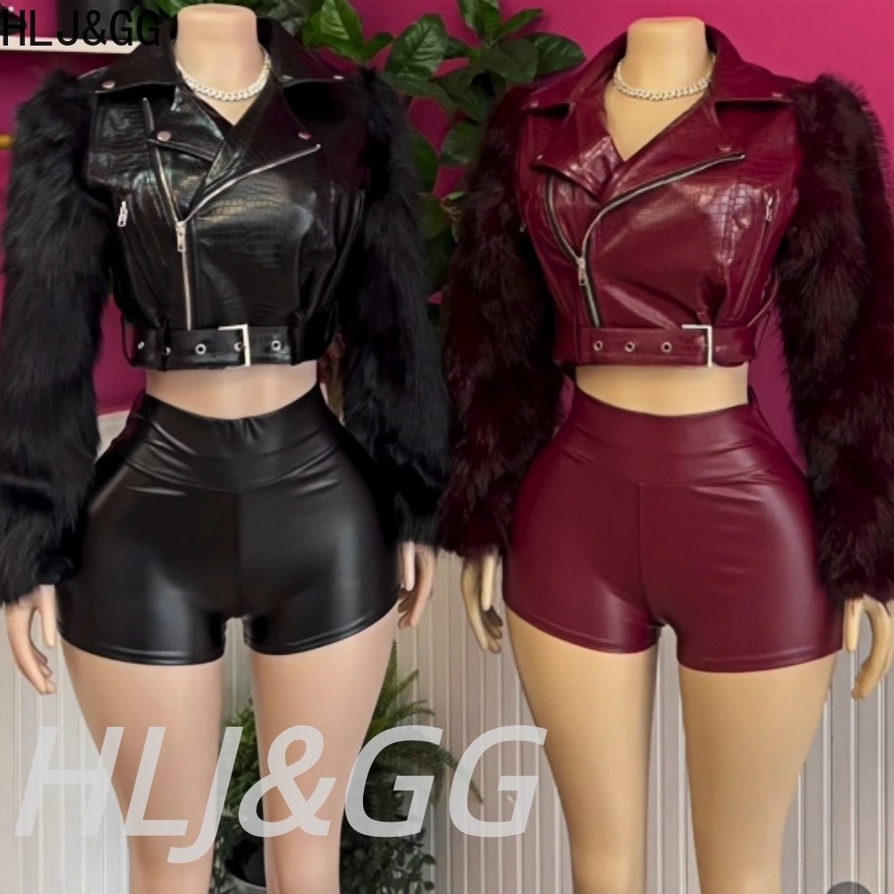 HLJ & GG – veste en cuir Patch - Women'S Fashion Leather Jacket avis et prix