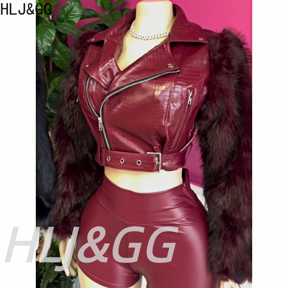HLJ & GG – veste en cuir Patch - Women'S Fashion Leather Jacket avis et prix