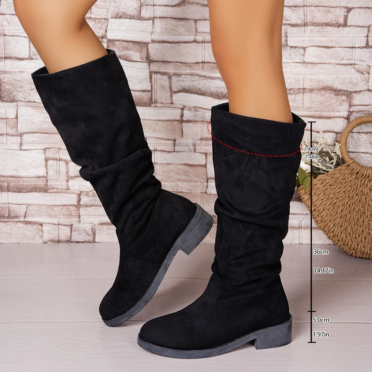 Bottes plissées en Faux daim p - Winter Fashion Women Boots avis et prix