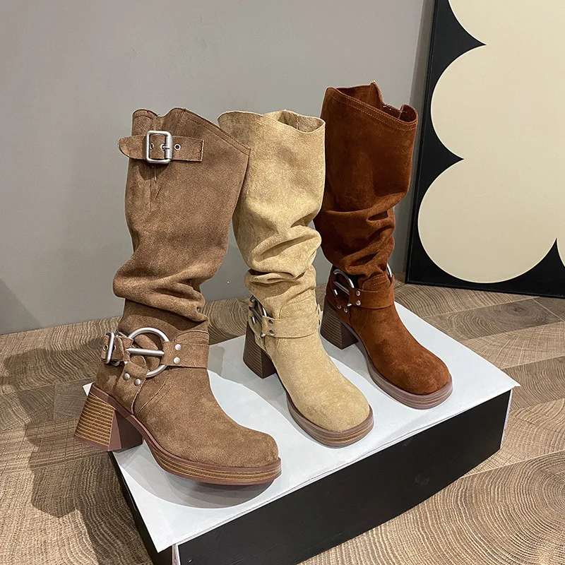 Bottes de cowboy avec ceinture - Women'S Fashion Riding Boots avis et prix