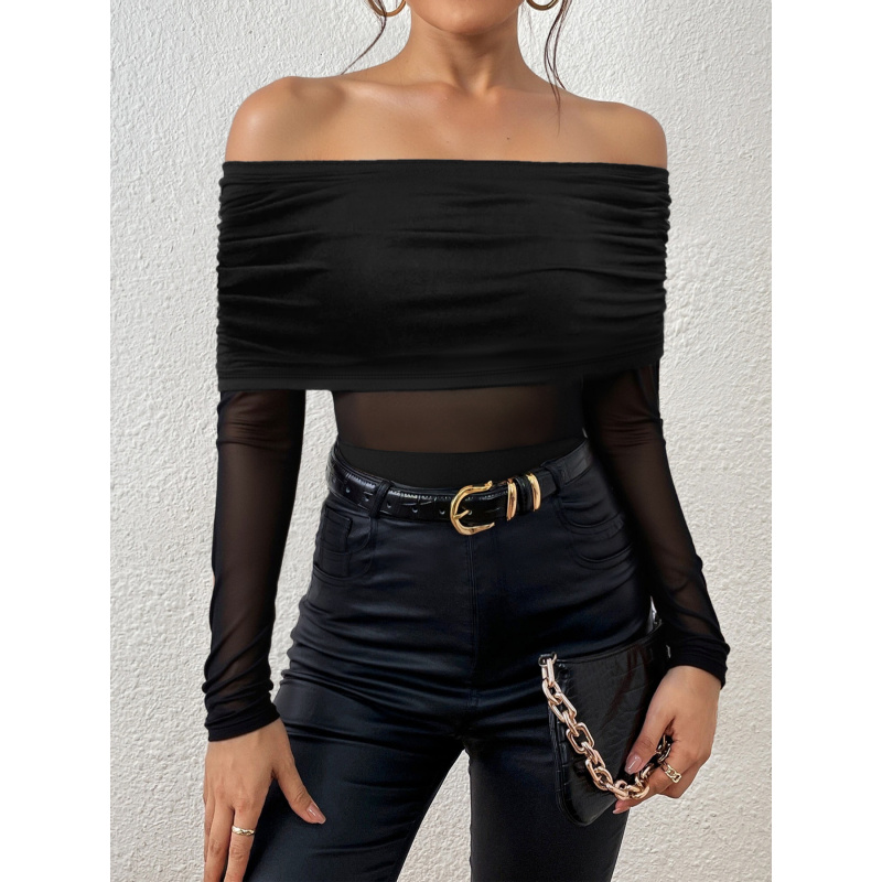 T-shirt ajusté à manches longu - Off Shoulder Top avis et prix