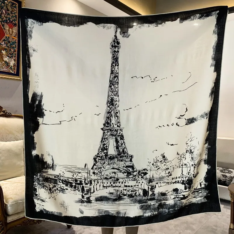 Grand châle carré en laine imp - Women'S Fashion Paris avis et prix